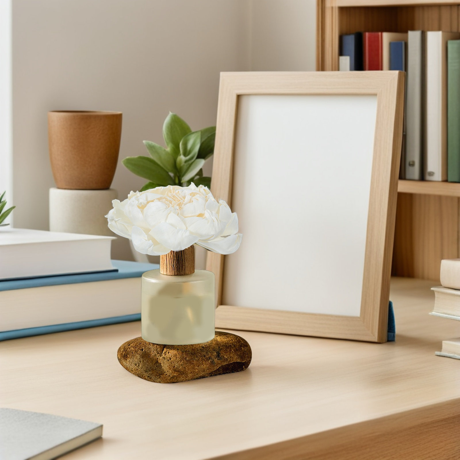 牡丹の花型フレグランスディフューザー 12cm 人工牡丹の花 - Home Fragrance Usa のレビューと価格