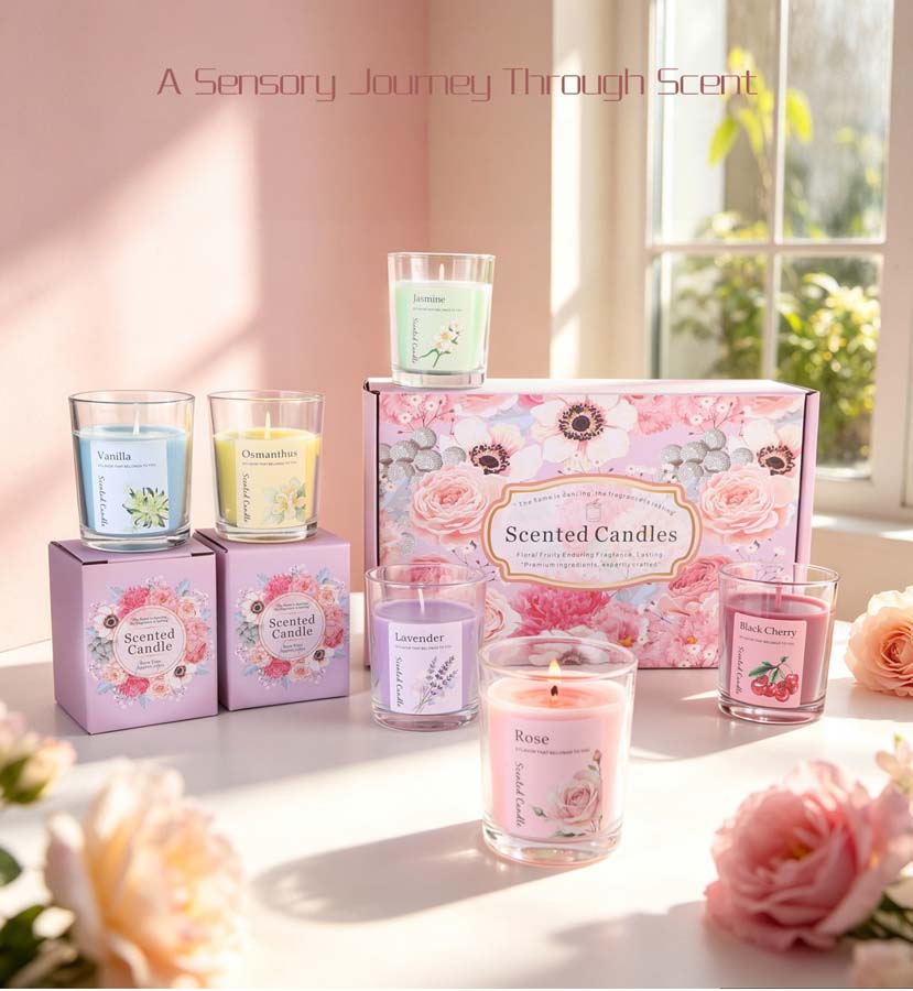 アロマセラピーアロマキャンドルギフトセット 6種類の香りのガ - Home Fragrance Usa のレビューと価格